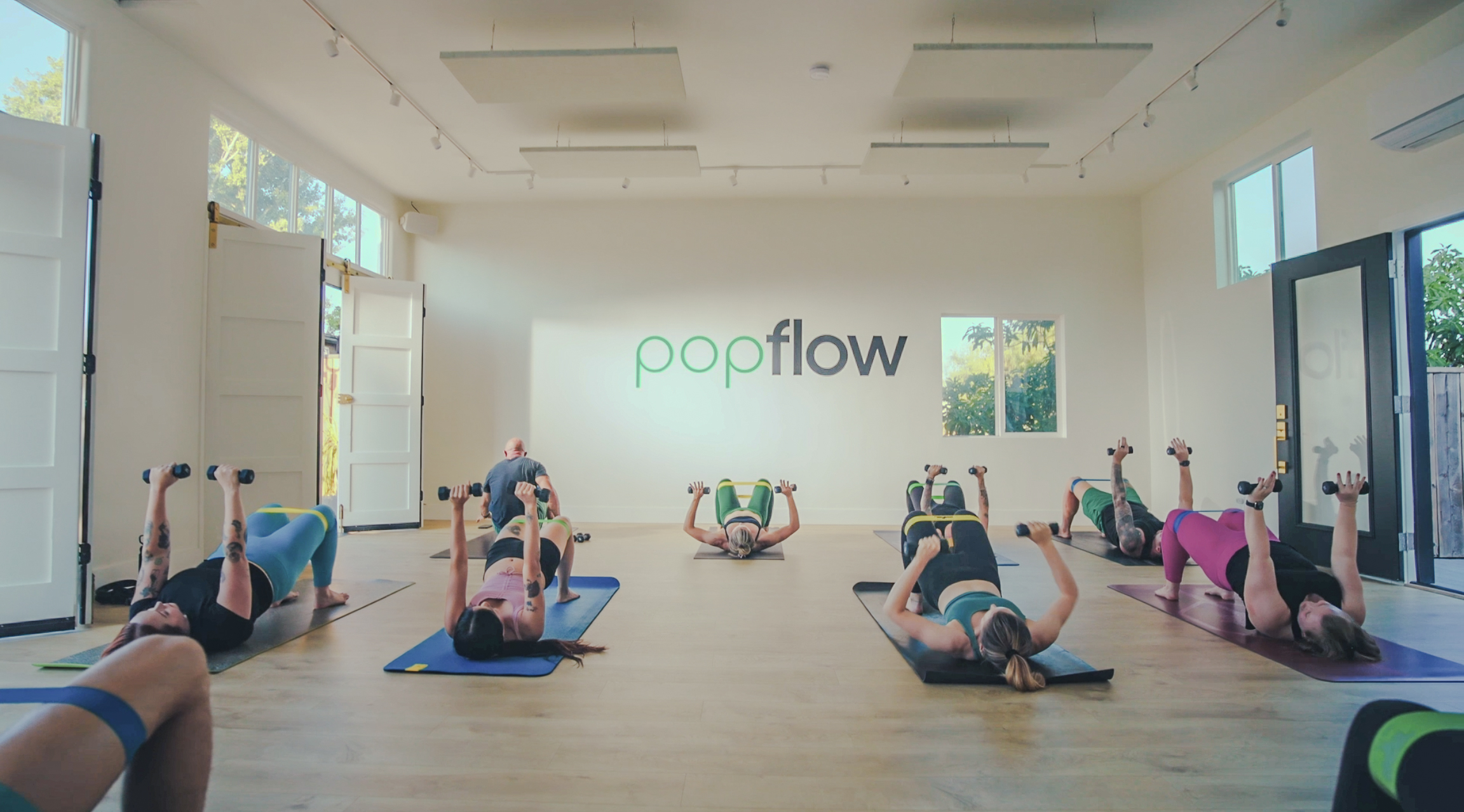 Mat Pilates at Popflow Golden Hill — bright San Diego studio interior